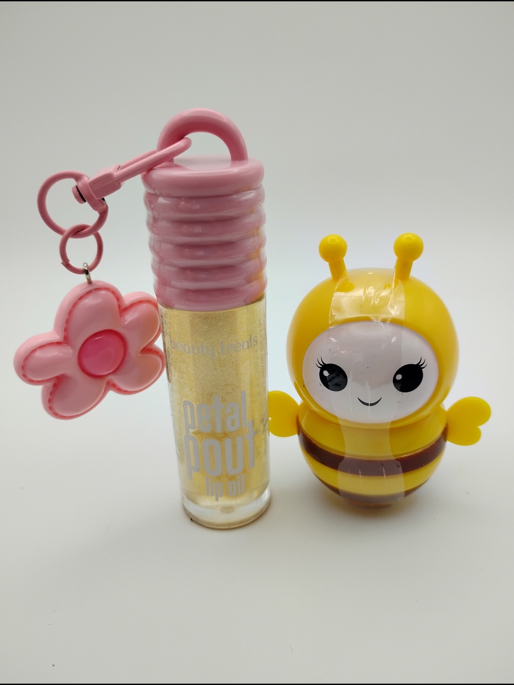Petal Pout Pink Lip Oil By Beauty Treats & Bumblebee Lip Balm
